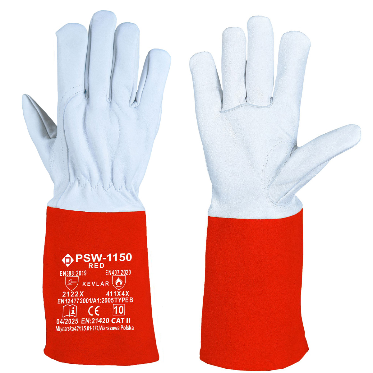 PSW-1150 Red Rękawice Spawalnicze TIG